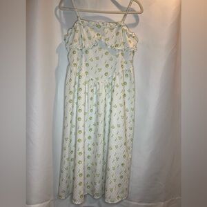 Unbranded White Tiger Spaghetti Strap Midi Sun Dress Size Large
